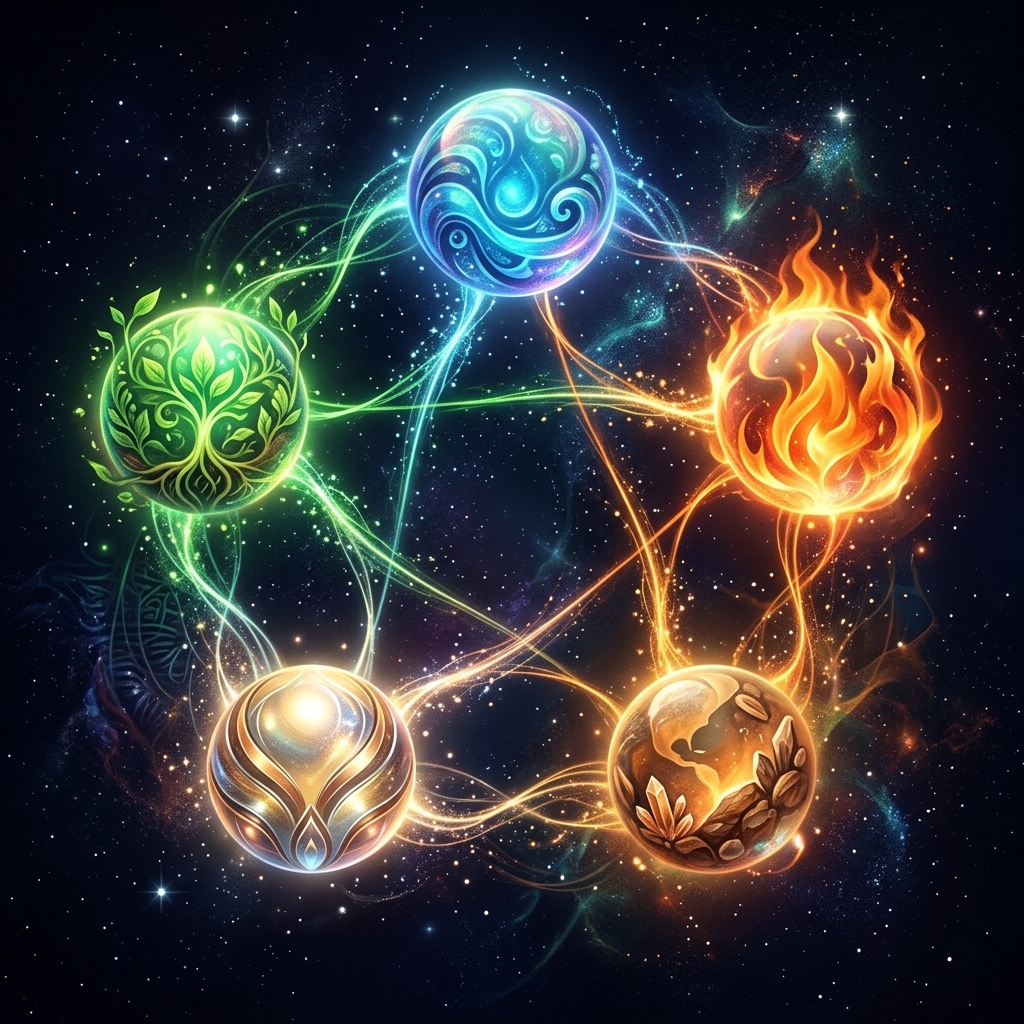 Ý nghĩa Ngũ Hành: Kim, Mộc, Thủy, Hỏa, Thổ